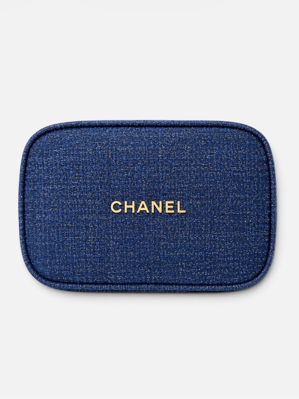 CHANEL - Limited Edition Holiday Navy Tweed Pouch